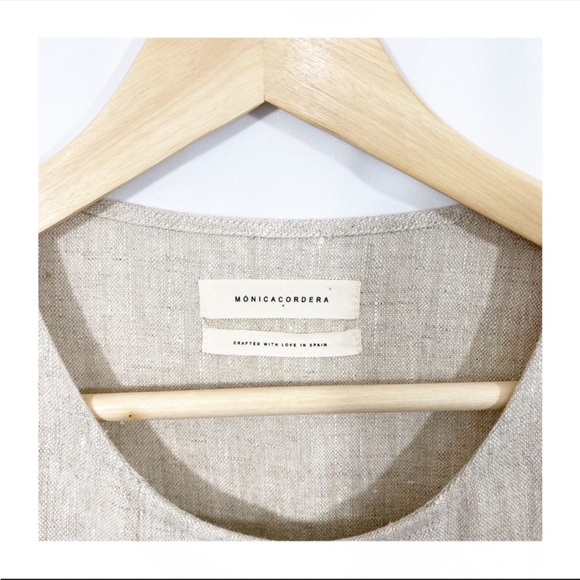 Elegant Beige Linen Dress - Picture 10 of 12